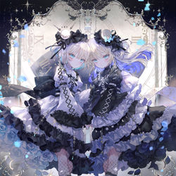 This is a pixiv picture whose title is 日華と宵月.