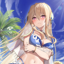 This is a pixiv picture whose title is 水着なユイナパイセンと茅森.