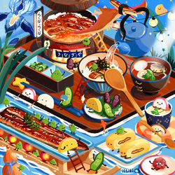 This is a pixiv picture whose title is 納涼うなぎ祭.