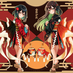 This is a pixiv picture whose title is 金魚少女.