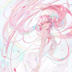 This is a pixiv picture whose title is miku 樱初音.