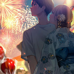 This is a pixiv picture whose title is 「誰に見られったって構わないさ」.