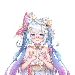This is a pixiv picture whose title is 新女儿出来啦 戴上眼镜很聪明的样子 不是傻傻的猫猫 又香又软快来.