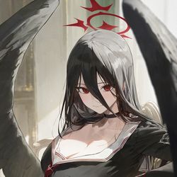 This is a pixiv picture whose title is 羽川ハスミ.