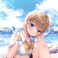 This is a pixiv picture whose title is 「ほい♪いっしょに飲もっ」.