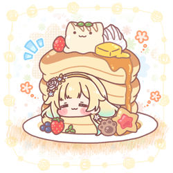 This is a pixiv picture whose title is あいざわパンケーキタワー🥞💫.