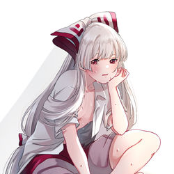 This is a pixiv picture whose title is 暑いもこたん.