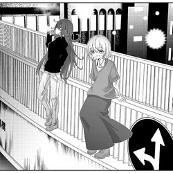 This is a pixiv picture whose title is クズぼ2号歩道橋デート.
