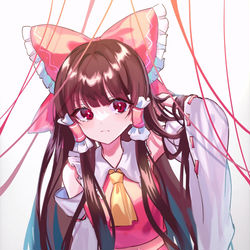 This is a pixiv picture whose title is ロングヘアーな霊夢さん.