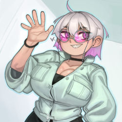 This is a pixiv picture whose title is Violet👓💜💚.