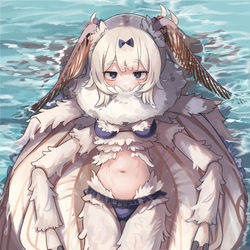 This is a pixiv picture whose title is 水着ぷかぷか蚕ちゃん.