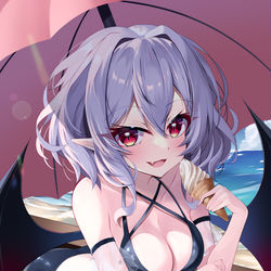 This is a pixiv picture whose title is 水着レミリアお嬢様🍦.