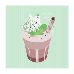 This is a pixiv picture whose title is アイスチョコミント.