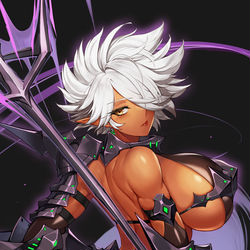 This is a pixiv picture whose title is ダークエルフ竜騎士.