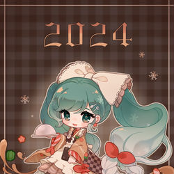 This is a pixiv picture whose title is snow miku 2024.