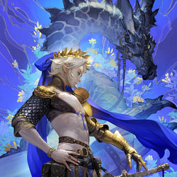 This is a pixiv picture whose title is 青龍騎士.