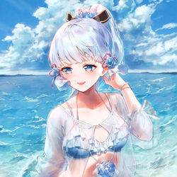 This is a pixiv picture whose title is 🌊❄️🌞.