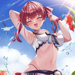 This is a pixiv picture whose title is 水着マリン.