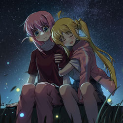 This is a pixiv picture whose title is Watching stars together.