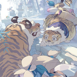 This is a pixiv picture whose title is 虎の出る道.