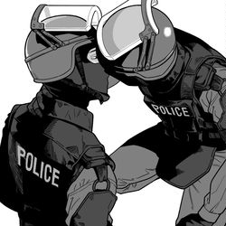 This is a pixiv picture whose title is 機動隊員の〇〇.