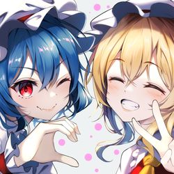 This is a pixiv picture whose title is レミフラ　ラブ&ピース.