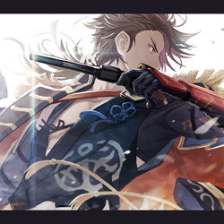 This is a pixiv picture whose title is 銃.