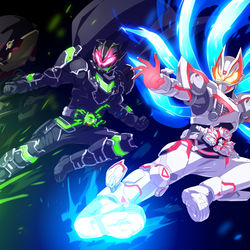 This is a pixiv picture whose title is ホンモノの仮面ライダー.