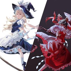 This is a pixiv picture whose title is レイマリ.