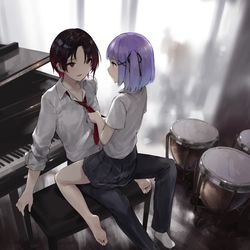 This is a pixiv picture whose title is 音楽教室.