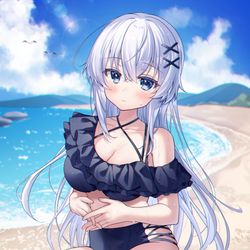 This is a pixiv picture whose title is 「そんなジロジロ…みないで……」.