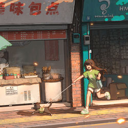 This is a pixiv picture whose title is 平凡的一天-小云兮买包子.
