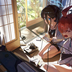 This is a pixiv picture whose title is レトロゲーム + 夏休み!.
