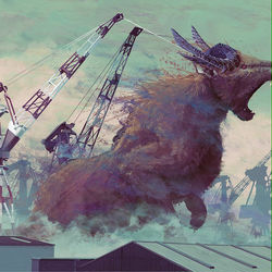 This is a pixiv picture whose title is 迎撃重機群.