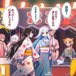 This is a pixiv picture whose title is みんなで夏祭りいくぞ～！！🌈🎇.