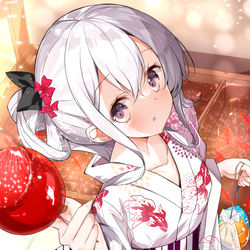 This is a pixiv picture whose title is 「一口食べますか？」.