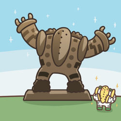 This is a pixiv picture whose title is 銅像.