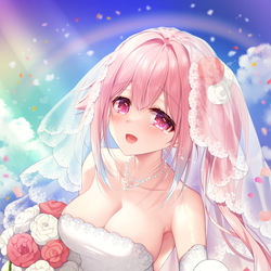 This is a pixiv picture whose title is 春雨ちゃんウェディング.