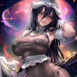 This is a pixiv picture whose title is Naughty Albedo.