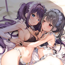 This is a pixiv picture whose title is メイド水着.