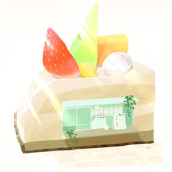 This is a pixiv picture whose title is 真夏フルーツパーラー.