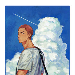 This is a pixiv picture whose title is The first slam dunk.