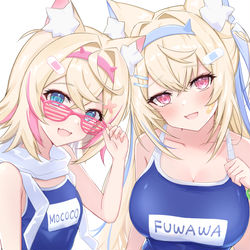 This is a pixiv picture whose title is FuwaMoco スク水.
