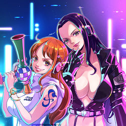 This is a pixiv picture whose title is ナミ＆ロビン エッグヘッド編（ONE PIECE）.