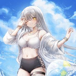This is a pixiv picture whose title is 水着姿のユスティナ.