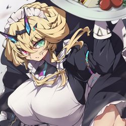 This is a pixiv picture whose title is メイド長バゲ子.