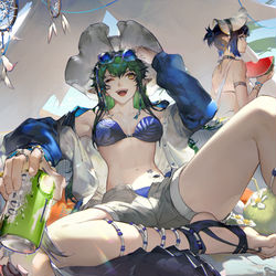 This is a pixiv picture whose title is 萨尔贡三人组度假.