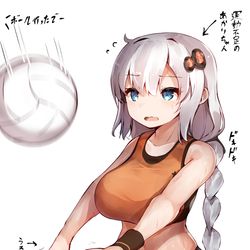 This is a pixiv picture whose title is 運動不足のあかりちゃん、バレーに誘われる.