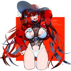 This is a pixiv picture whose title is 【skeb】赤毛ツインテール水着さん.