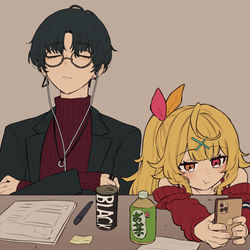 This is a pixiv picture whose title is 待機室にいる夢星家.